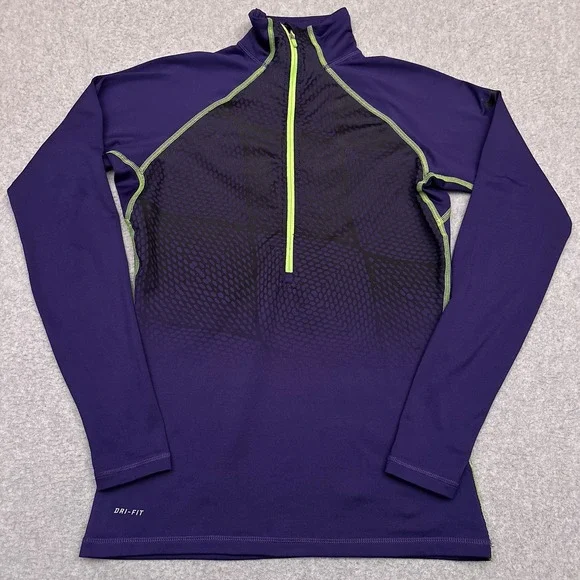 Nike Pro Element Pullover Sweatshirt Training Top Women Medium Purple Run 531460 - Picture 1 of 8